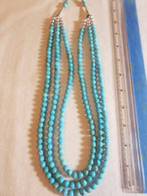 Load image into Gallery viewer, Three Strand Turquoise Beaded Necklace