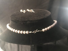 Load image into Gallery viewer, Zuni Squash blossom necklace with matching earrings by Adeline Bowannie