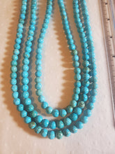 Load image into Gallery viewer, Three Strand Turquoise Beaded Necklace

