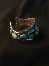 Load image into Gallery viewer, Wide silver-color Navajo watch bracelet initialed by artist
