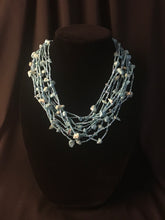 Load image into Gallery viewer, 12 strand glass turquoise necklace.
