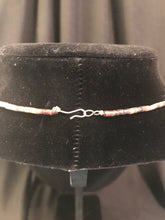 Load image into Gallery viewer, Single strand pin shell rolled beads and treated turquoise nugget necklace.
