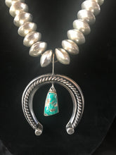 Load image into Gallery viewer, Navajo Silver bead necklace with naja.
