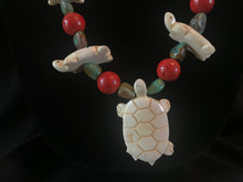 Load image into Gallery viewer, Single strand necklace with turtle w/ multistones (damaged item)

