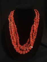Load image into Gallery viewer, Five strands of large dyed Asian bamboo coral beads
