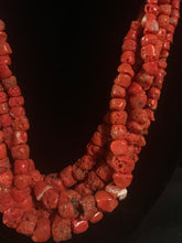 Load image into Gallery viewer, Five strands of large dyed Asian bamboo coral beads
