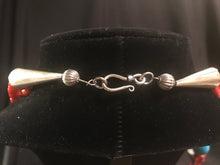 Load image into Gallery viewer, Four strands red glass spun beads with other materials interspersed
