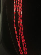 Load image into Gallery viewer, Five strands of red dyed coral tube beads; Santa Domingo Pueblo
