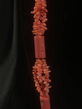 Load image into Gallery viewer, Single strand of large dyed Asian coral cylinder beads
