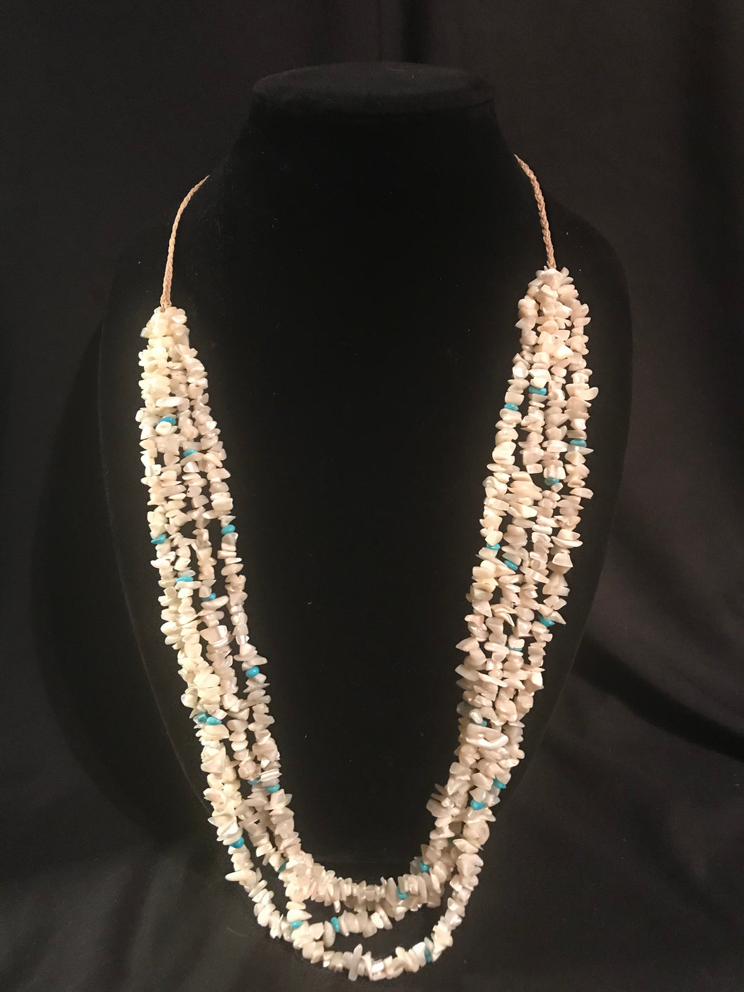 4 strand mother-of-pearl chip necklace