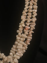 Load image into Gallery viewer, Three-strand pinkish white coral branch necklace and matching earrings
