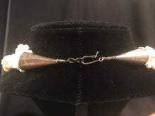 Load image into Gallery viewer, Three-strand pinkish white coral branch necklace and matching earrings
