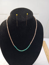 Load image into Gallery viewer, Single strand heshe brown shell and turquoise (repair may be needed)
