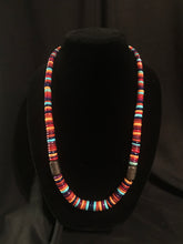 Load image into Gallery viewer, Colorful flat beveled disc necklace
