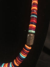 Load image into Gallery viewer, Colorful flat beveled disc necklace
