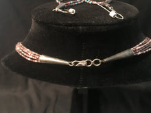 Load image into Gallery viewer, Santo Domingo eight strand dark heshe necklace
