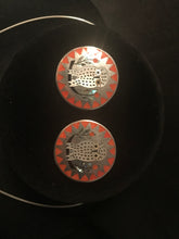 Load image into Gallery viewer, Zuni Spotted owl inlaid coral necklace with matching earrings; Famous artists
