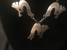 Load image into Gallery viewer, Kokopelli necklace with matching earrings; signed
