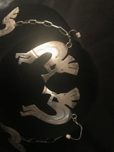 Load image into Gallery viewer, Kokopelli necklace with matching earrings; signed

