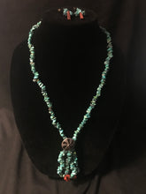 Load image into Gallery viewer, Treated turquoise chip and nugget necklace with earrings
