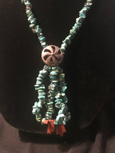 Load image into Gallery viewer, Treated turquoise chip and nugget necklace with earrings
