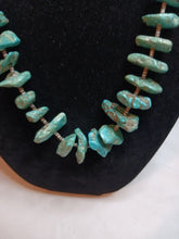 Load image into Gallery viewer, Turquoise chunk necklace with heshe beads
