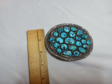 Load image into Gallery viewer, Morenci turquoise stone large belt buckle
