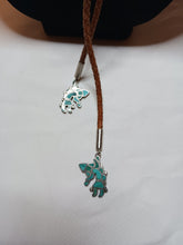 Load image into Gallery viewer, Zuni rainbow man bolo with turquoise inlay
