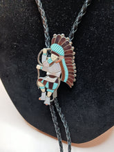 Load image into Gallery viewer, Zuni dancing figure bolo tie
