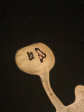 Load image into Gallery viewer, Petroglyph style standing warrior earrings in 8 grams solid silver.
