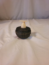 Load image into Gallery viewer, Baleen woven basket with walrus ivory whale tale by Alaskan Inuit basket weaver James Omnik Jr.
