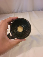 Load image into Gallery viewer, Baleen woven basket with walrus ivory whale tale by Alaskan Inuit basket weaver James Omnik Jr.
