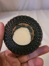 Load image into Gallery viewer, Baleen woven basket with walrus ivory whale tale by Alaskan Inuit basket weaver James Omnik Jr.
