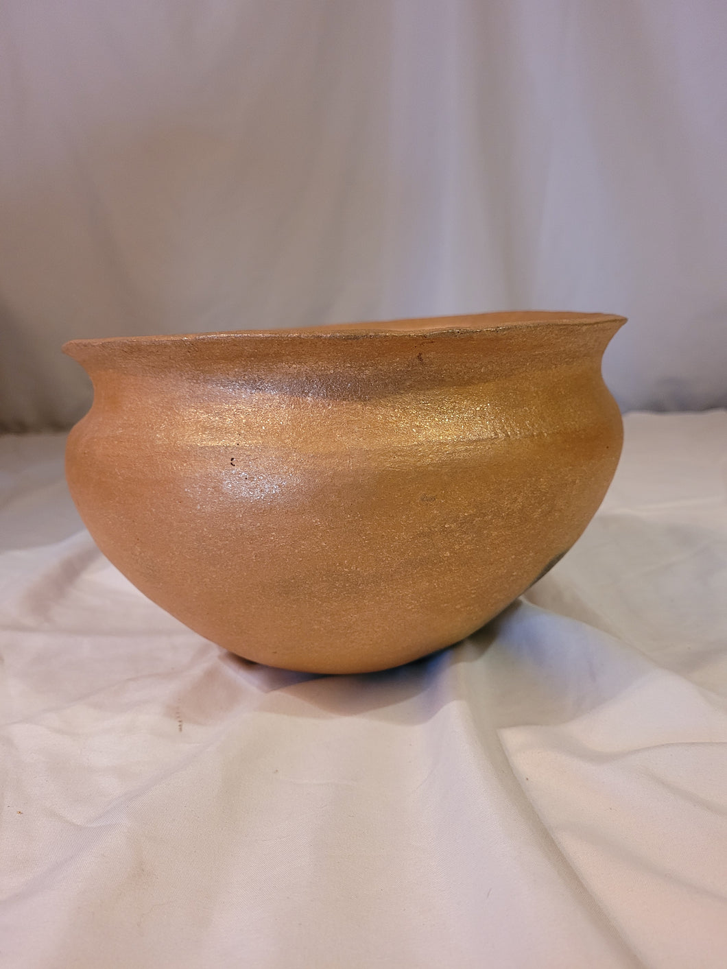 Micaceous Pottery bowl with smoke clouds by Anthony Durand(1956 - 2009)