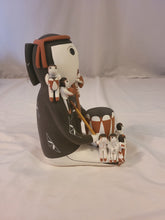 Load image into Gallery viewer, Cochiti Pueblo Story Teller with 10 children and a drum in her lap by Mary Evangeline (Vangie) Suina
