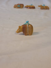 Load image into Gallery viewer, Set of 6 Zuni fetish animals carved from stone. Signed.
