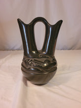 Load image into Gallery viewer, Blackware carved wedding vase by Margaret Tafoya, Santa Clara Pueblo

